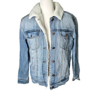 TILLY'S RSQ Sherpa Lined Denim Trucker Jean Jacket - small